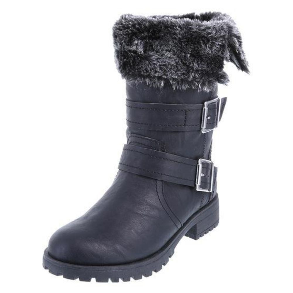 🩵Rugged Outback Black Slade Faux Fur Lined Winter Commuter Boots Size 11